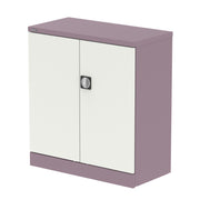 Qube Stationery 2-Door Cupboard With Shelves - 1020mm - Pastel Violet And Satin White - Homesplex