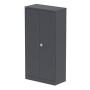 Qube Stationery 2-Door Cupboard With Shelves - 1830mm - Graphite Grey - Homesplex