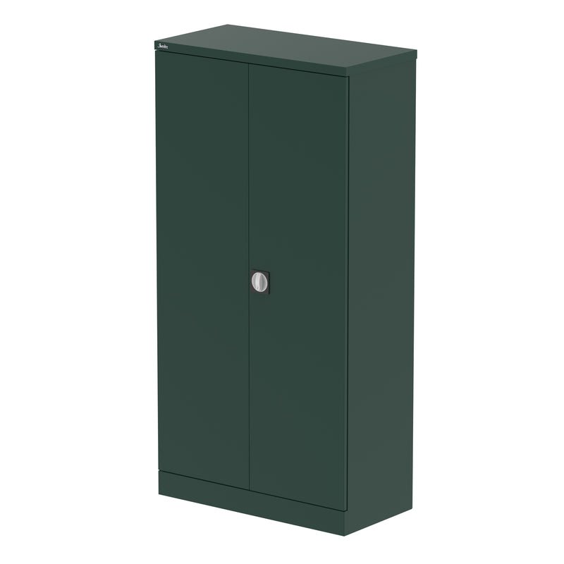 Qube Stationery 2-Door Cupboard With Shelves - 1830mm - British Racing Green - Homesplex
