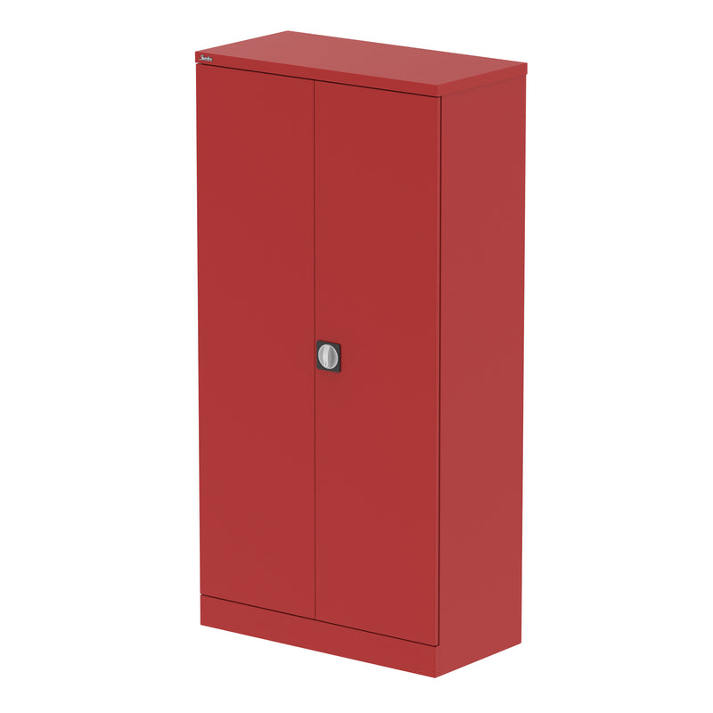 Qube Stationery 2-Door Cupboard With Shelves - 1830mm - Red - Homesplex
