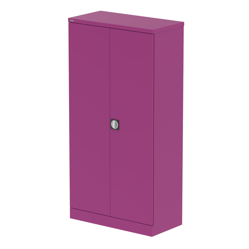 Qube Stationery 2-Door Cupboard With Shelves - 1830mm - Traffic Purple - Homesplex