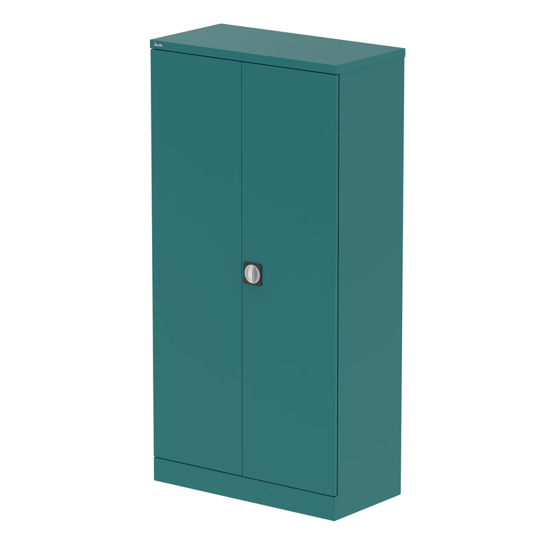 Qube Stationery 2-Door Cupboard With Shelves - 1830mm - Verdigris - Homesplex