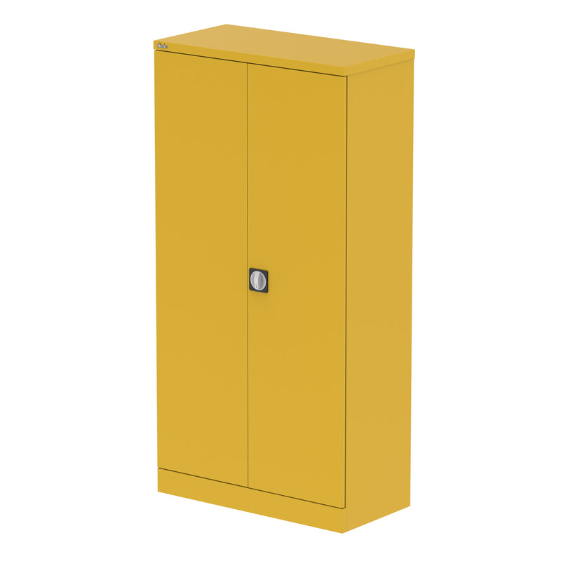 Qube Stationery 2-Door Cupboard With Shelves - 1830mm - Lemon Yellow - Homesplex