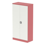 Qube Stationery 2-Door Cupboard With Shelves - 1830mm - Antique Pink And Satin White - Homesplex