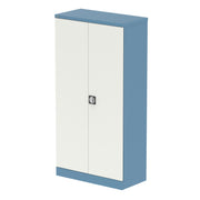 Qube Stationery 2-Door Cupboard With Shelves - 1830mm - Pastel Blue And Satin White - Homesplex