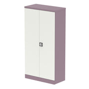Qube Stationery 2-Door Cupboard With Shelves - 1830mm - Pastel Violet And Satin White - Homesplex