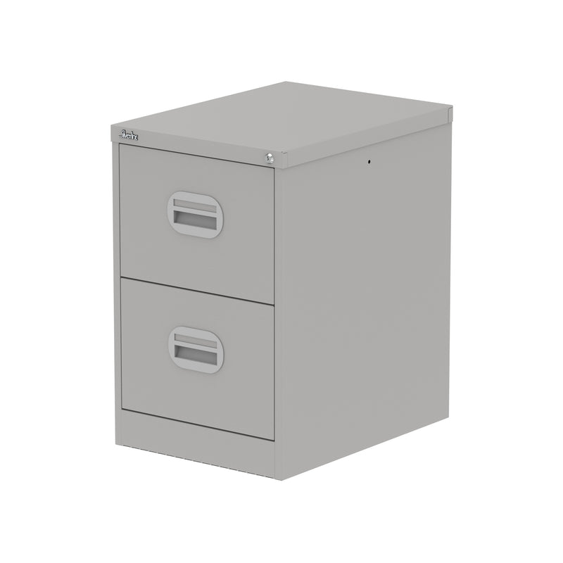 Qube Filing Cabinet - 2 Drawer - Goose Grey
