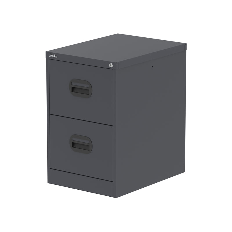 Qube Filing Cabinet - 2 Drawer - Graphite Grey
