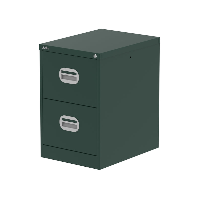 Qube Filing Cabinet - 2 Drawer - British Racing Green