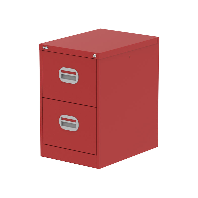 Qube Filing Cabinet - 2 Drawer - Red