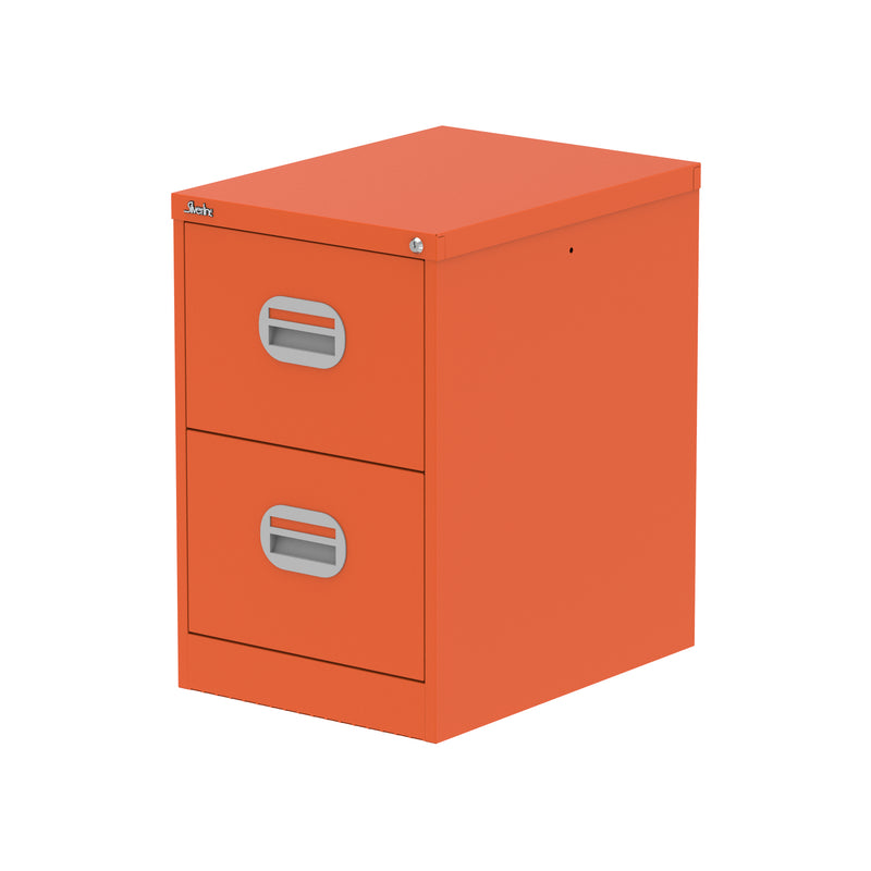 Qube Filing Cabinet - 2 Drawer - Sienna Orange