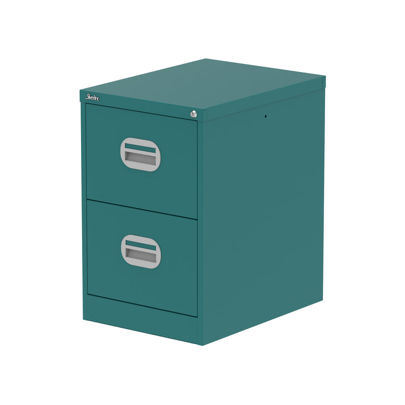 Qube Filing Cabinet - 2 Drawer - Verdigris
