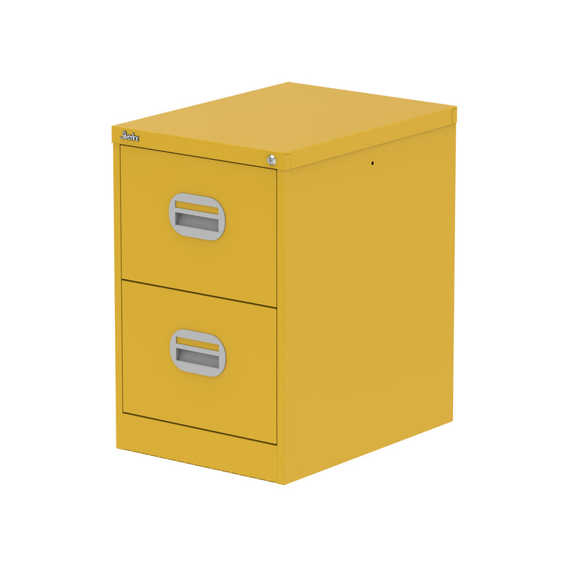 Qube Filing Cabinet - 2 Drawer - Lemon Yellow