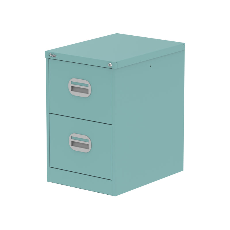 Qube Filing Cabinet - 2 Drawer - Pastel Turquoise