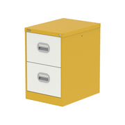 Qube Filing Cabinet - 2 Drawer - Lemon Yellow And Satin White