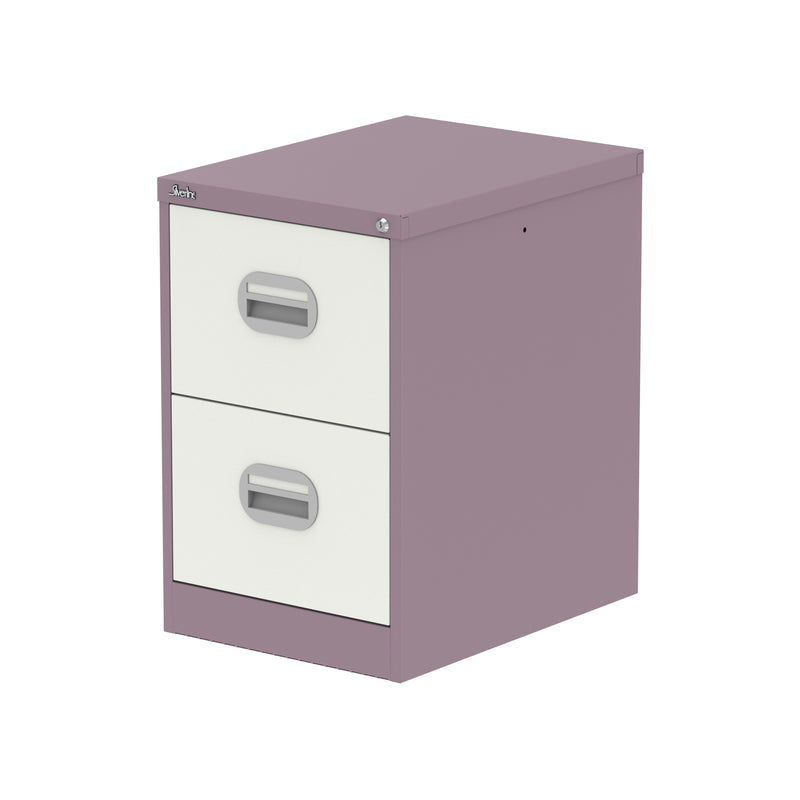Qube Filing Cabinet - 2 Drawer - Pastel Violet And Satin White