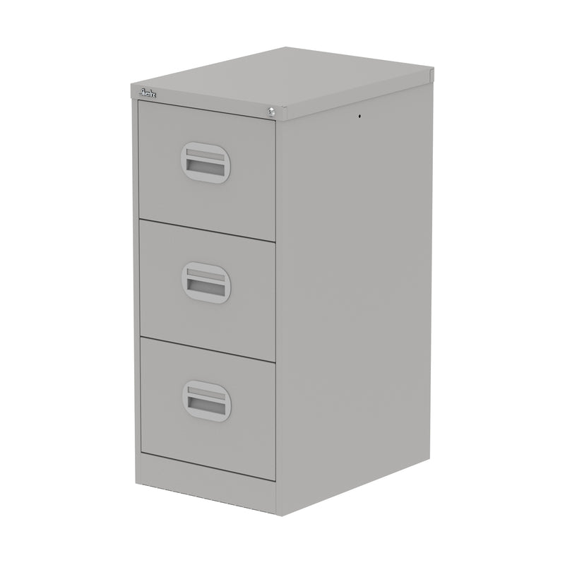 Qube Filing Cabinet - 3 Drawer - Goose Grey