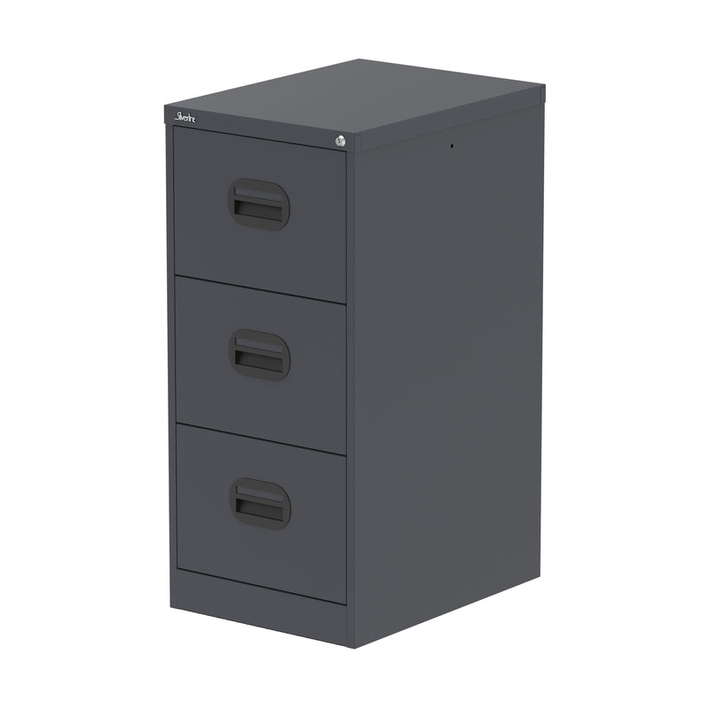 Qube Filing Cabinet - 3 Drawer - Graphite Grey
