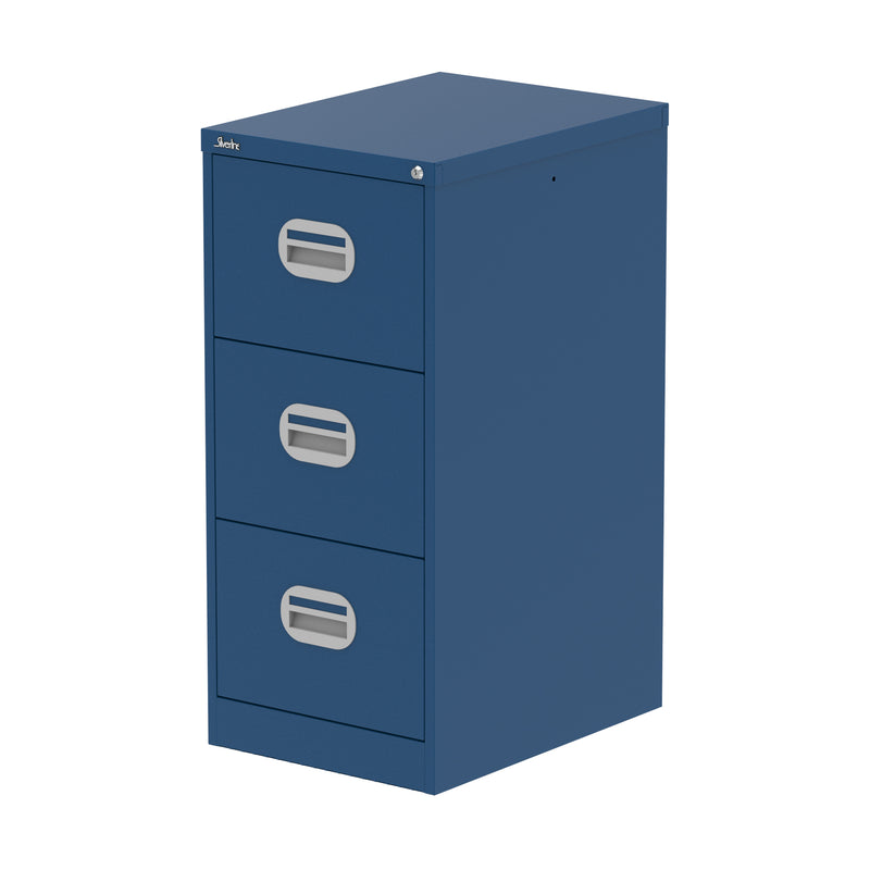 Qube Filing Cabinet - 3 Drawer - Blue