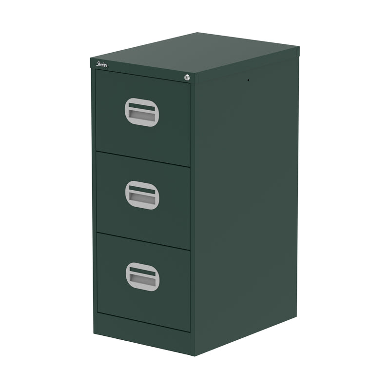 Qube Filing Cabinet - 3 Drawer - British Racing Green