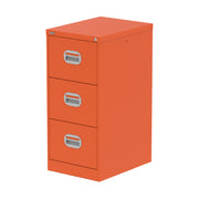 Qube Filing Cabinet - 3 Drawer - Sienna Orange