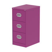 Qube Filing Cabinet - 3 Drawer - Traffic Purple