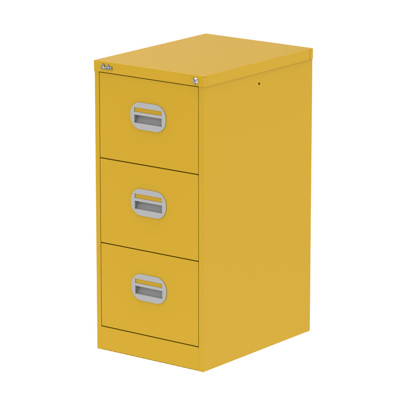 Qube Filing Cabinet - 3 Drawer - Lemon Yellow