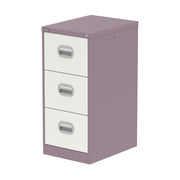Qube Filing Cabinet - 3 Drawer - Pastel Violet And Satin White