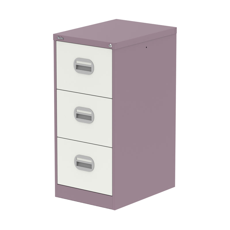 Qube Filing Cabinet - 3 Drawer - Pastel Violet And Satin White