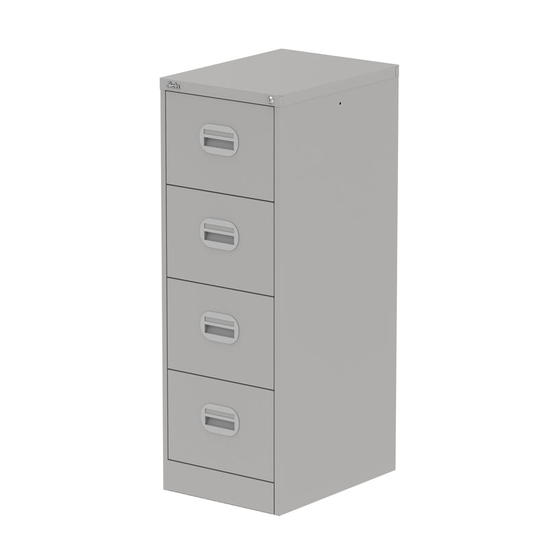 Qube Filing Cabinet - 4 Drawer - Goose Grey
