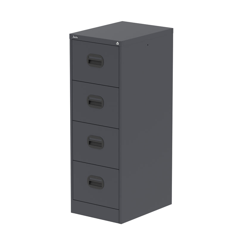 Qube Filing Cabinet - 4 Drawer - Graphite Grey