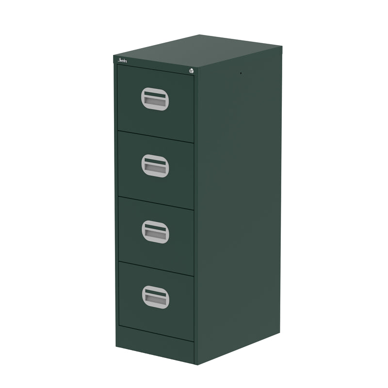 Qube Filing Cabinet - 4 Drawer - British Racing Green