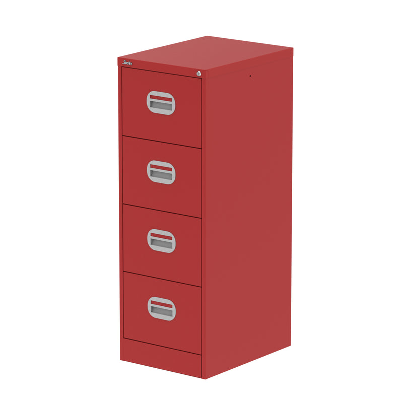 Qube Filing Cabinet - 4 Drawer - Red