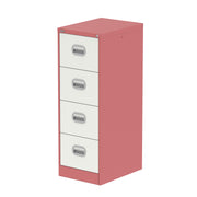 Qube Filing Cabinet - 4 Drawer - Antique Pink And Satin White