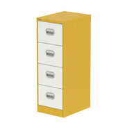 Qube Filing Cabinet - 4 Drawer - Lemon Yellow And Satin White