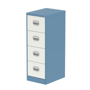Qube Filing Cabinet - 4 Drawer - Pastel Blue And Satin White