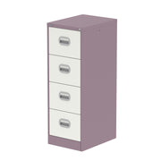 Qube Filing Cabinet - 4 Drawer - Pastel Violet And Satin White