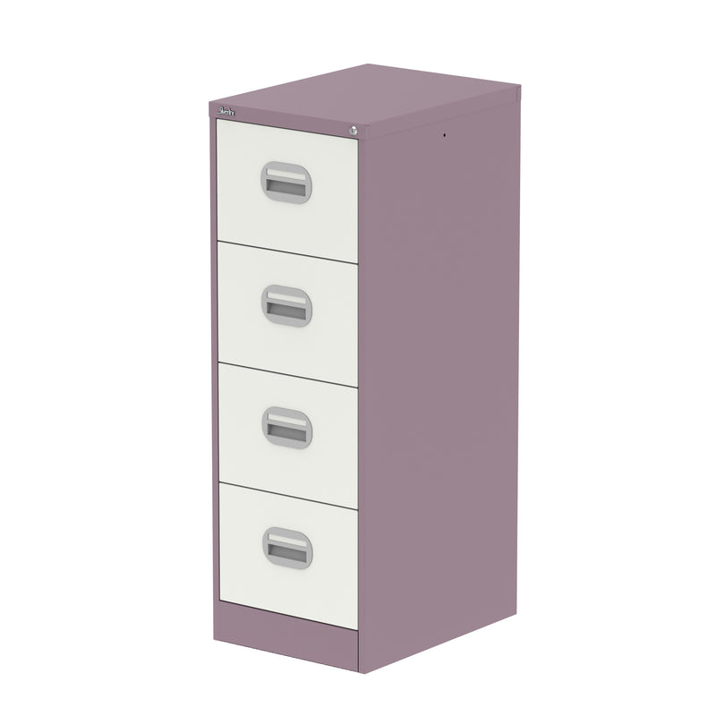 Qube Filing Cabinet - 4 Drawer - Pastel Violet And Satin White
