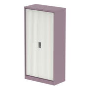 Qube Side Tambour Cupboard With Shelves - 2000mm - Pastel Violet And White - Homesplex