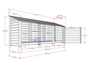 Wooden Log Store W-335cm, H-126cm or 180cm, D-88cm - image 8