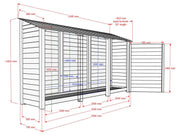 Wooden Log Store W-335cm, H-126cm or 180cm, D-88cm - image 7