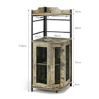 Industrial Corner Bar Wine Cabinet with Metal Mesh Doors and Adjustable Shelf