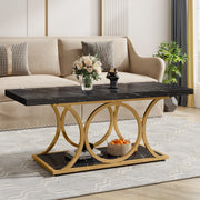Tribesigns 47.24-inch 2-Tier Faux Marble Wood Rectangle Coffee Table - view 18