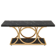 Tribesigns 47.24-inch 2-Tier Faux Marble Wood Rectangle Coffee Table - view 17