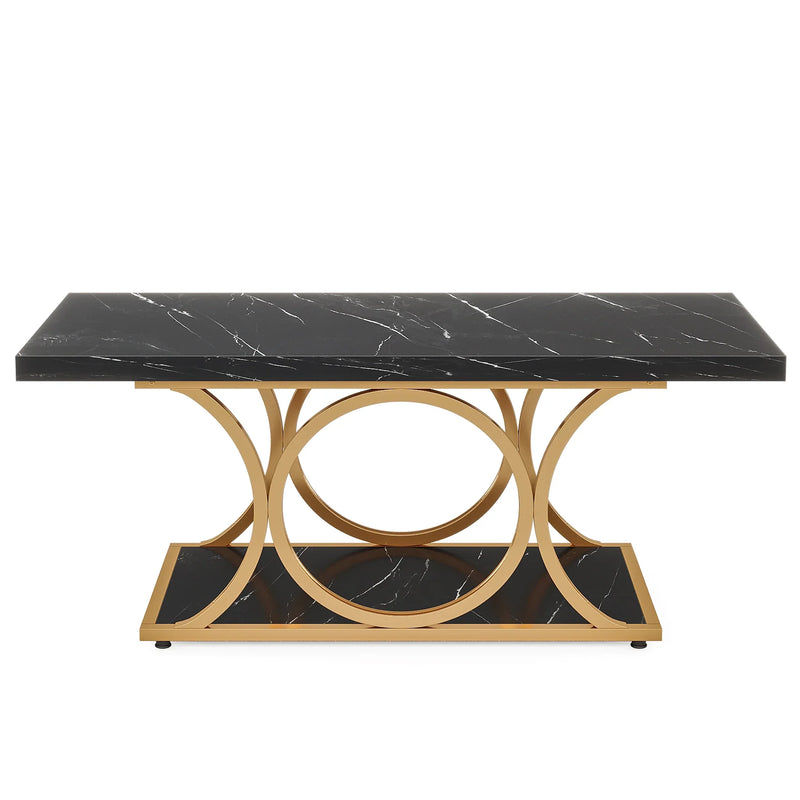 Tribesigns 47.24-inch 2-Tier Faux Marble Wood Rectangle Coffee Table - view 17