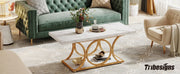 Tribesigns 47.24-inch 2-Tier Faux Marble Wood Rectangle Coffee Table - view 10