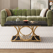 Tribesigns 47.24-inch 2-Tier Faux Marble Wood Rectangle Coffee Table - view 20