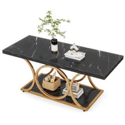 Tribesigns 47.24-inch 2-Tier Faux Marble Wood Rectangle Coffee Table - view 15