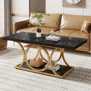 Tribesigns 47.24-inch 2-Tier Faux Marble Wood Rectangle Coffee Table - view 19