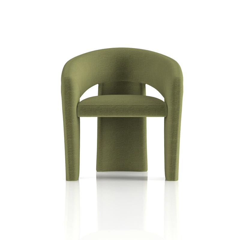 Boho Accent Chair Forest Green - side angle